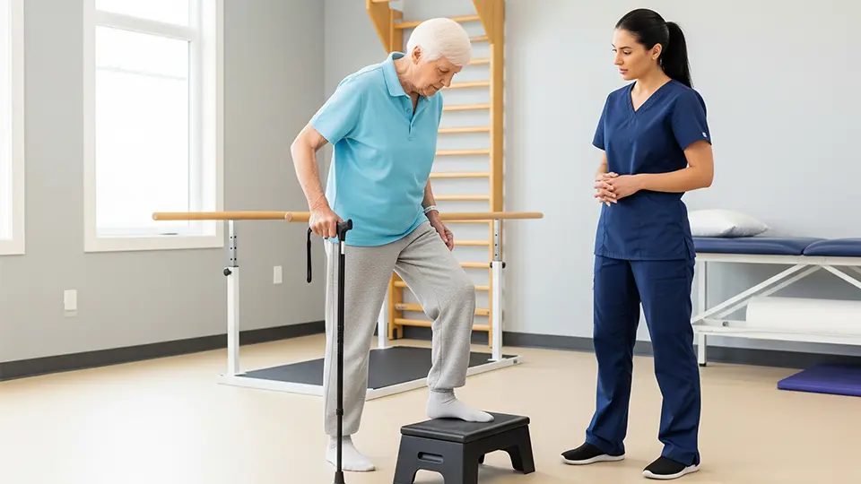12. Placing Alternate Foot on Stool
