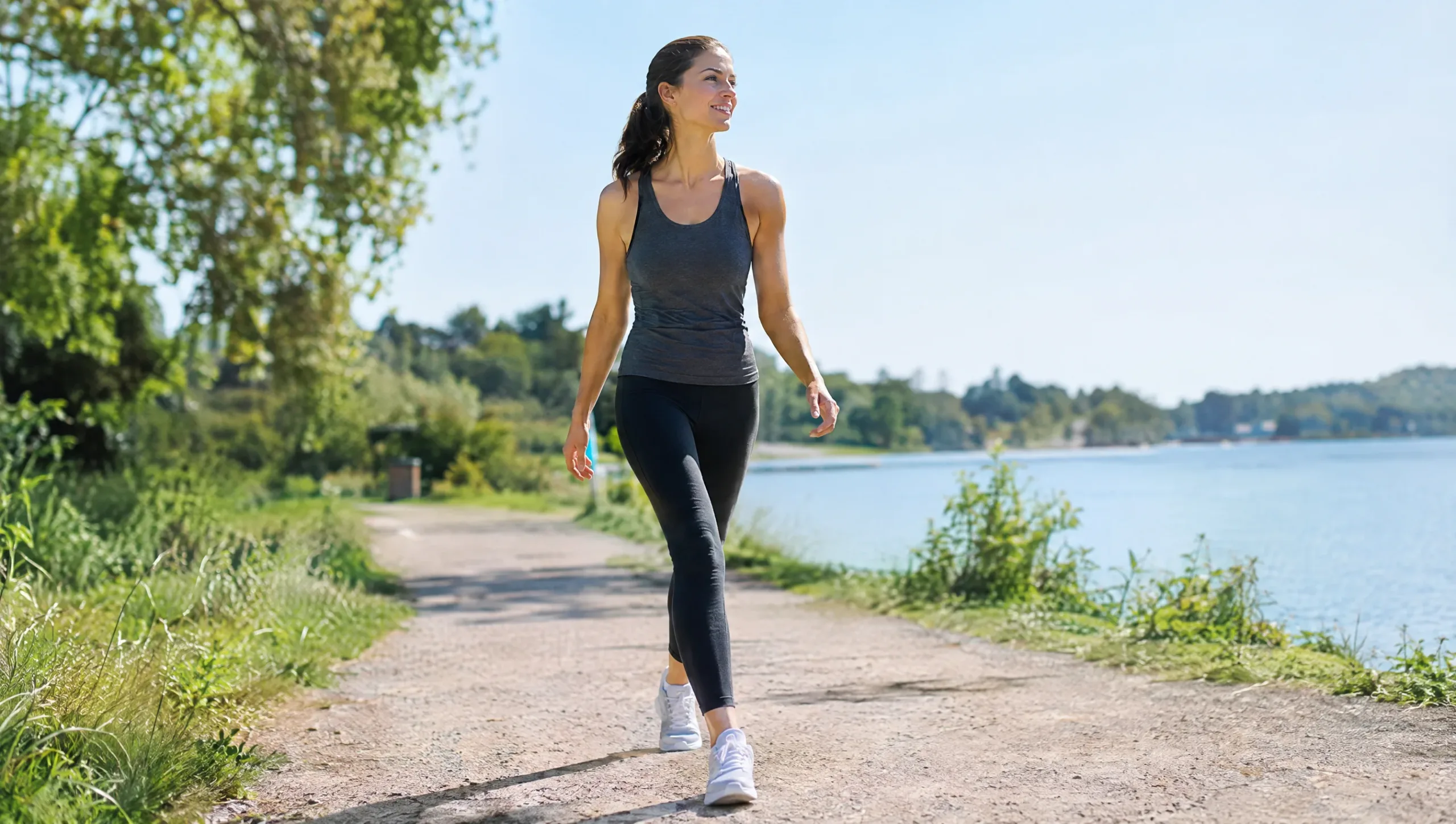 Person walking confidently outdoors after plantar fasciitis recovery