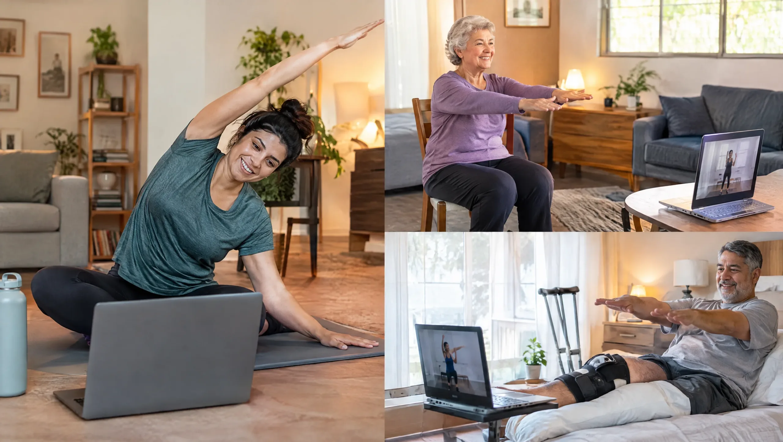 Different types of patients who benefit from online physiotherapy sessions at home