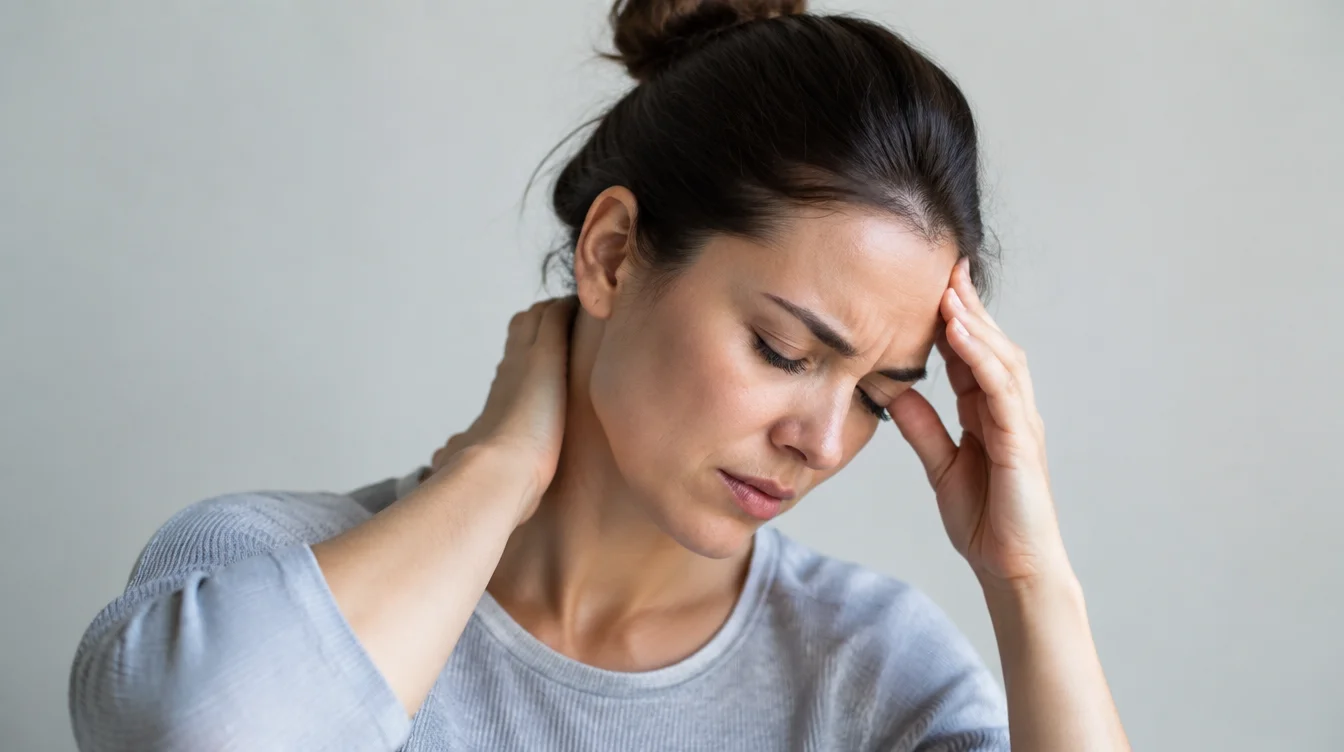 Person with neck and headache tension connected to TMJ dysfunction