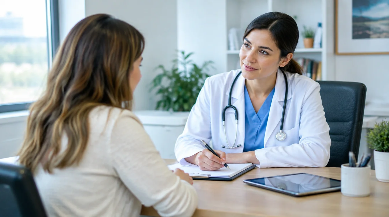 Patient consultation about TMJ jaw pain physiotherapy treatment options