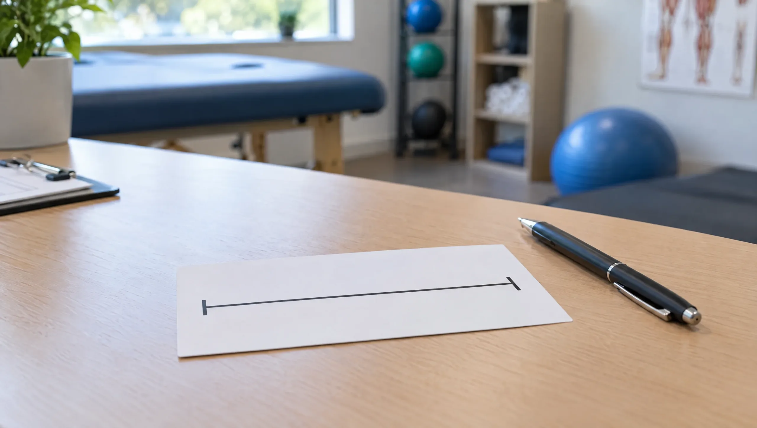 Pain intensity line scale used in physiotherapy assessment